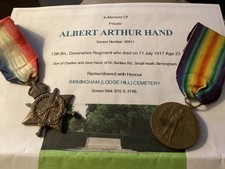 WW1 Medal Pair DOW Albert Hand