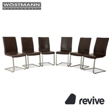 6er Set Wöstmann Leather Chair Dark Brown
