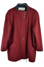 MACKINTOSH Red Overcoat size US 8 Womens Full Zip Wool Blend Jacket Casual