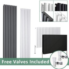 Designer Oval Column Radiator Horizontal Vertical Central Heating Rad with Valve