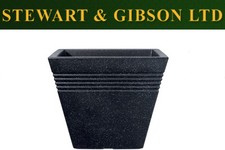 Stewart Garden Square Piazza Planter Granite 34cm Plant Pot