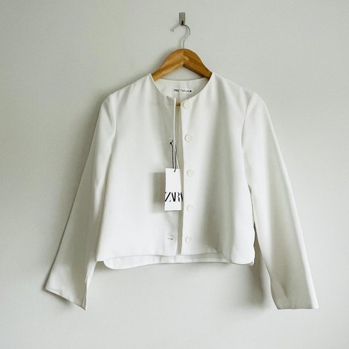 Zara white buttoned blazer - zara,