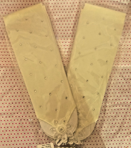 Ivory satin fingerless gloves - ivory,