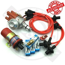VW Camper Electronic SVDA Distributor Sports Coil,RED  leads,Rotor,IRIDIUM plugs