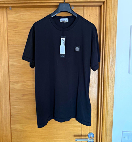Stone island logo black crew - stone,