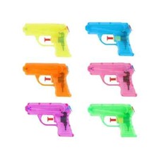 x2 Water Guns Playing Water Pistol Pocket Sized Neon Colour Water Blasters 11cm