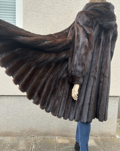 Real fur coat swing - fur, dark