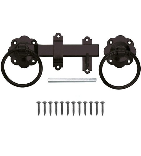 Ring gate latch black double - gate,