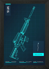 M16 Rifle Blueprint Framed