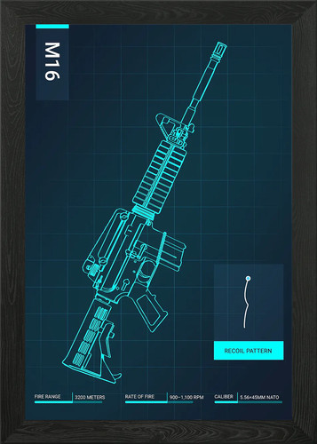 M16 rifle blueprint - rifle,