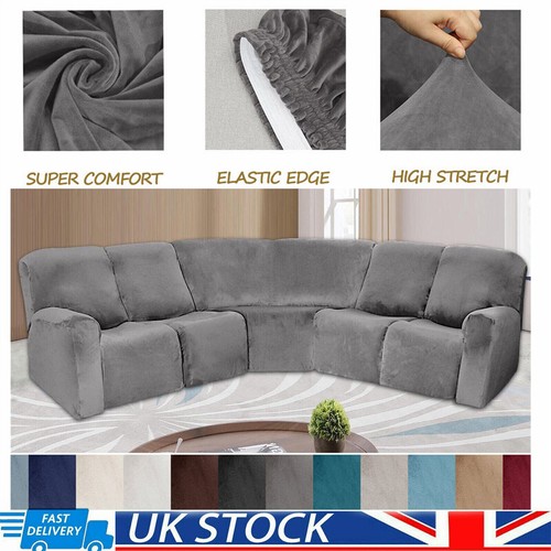 Seat velvet sofa recliner - 5-seat,