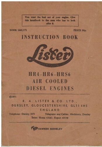 Lister hr4 hr6 hrs6 diesel - ,, &