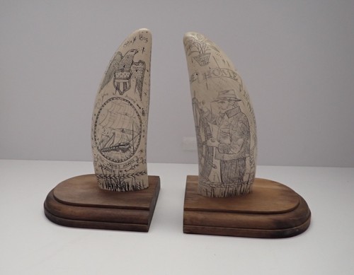 Replica faux scrimshaw whale - replica,