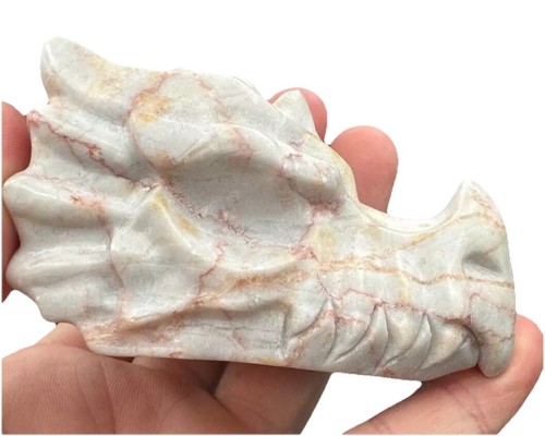 Crystal dragon head red - red, vein