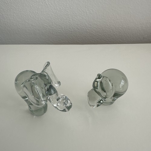Pair vintage clear glass - pair,