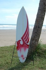 NEW WOODEN MODEL 100CM DECORATIVE SURFBOARD BEACH SURFER WOOD RETRO RED /su100L6