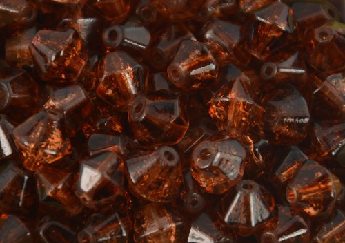 8mm crackle glass bicone - crackle,