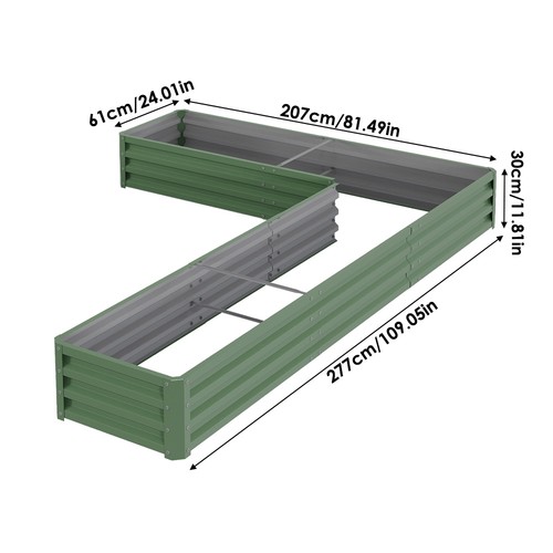 Galvanised raised garden - galvanised,