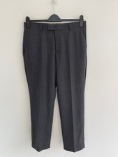 John Lewis Suit Trousers Grey 100% Wool 34S 34" Waist / 27" Leg - NEW