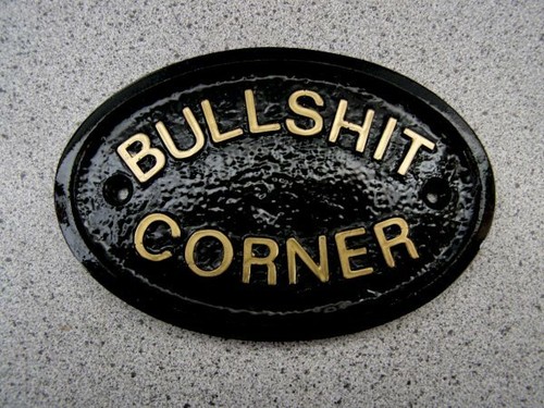 Bullshit corner house plaque - corner,