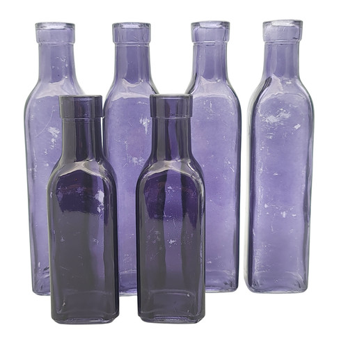 Vintage coloured glass bottles - vintage,