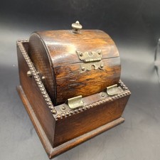 Vintage Cigarette Dispenser Box, Barrel,Antigna 60's Wood 