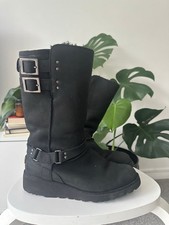 Ugg Black Leather Boots Size 4