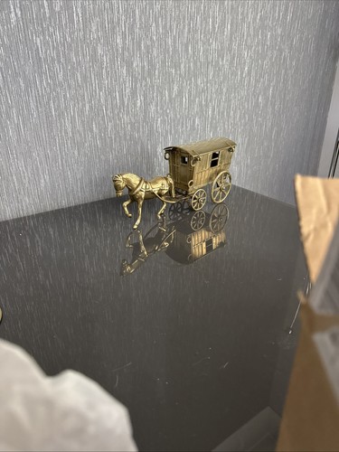 Vintage antique brass horse - vintage,