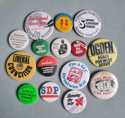 Vintage political badge bundle - political,