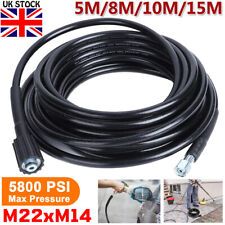5m-20m 5800PSI High Pressure Washer Hose Pipe Heavy Duty M22 Jet Power Car Wash