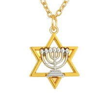 Star of David Menorah Pendant