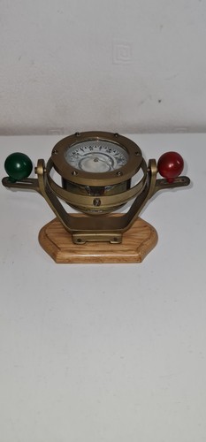 Nautical brass gimbal compass - brass,