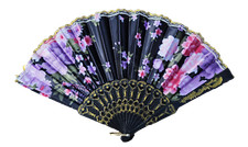 Black Flowers Fabric Plastic