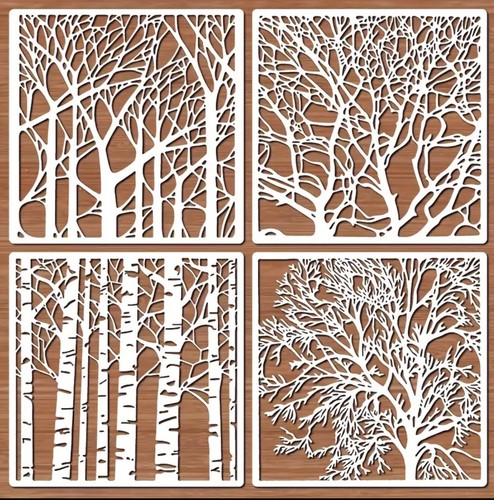 Stencil set tree forest - x4,