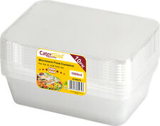 Plastic Reusable Food Container Lid Microwave Freezer 1000ml Takeaway Catering