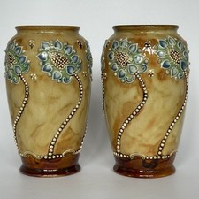 Pair Doulton Lambeth Art