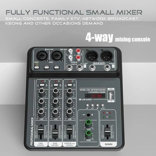 Channel audio mixer with 48v - 4,