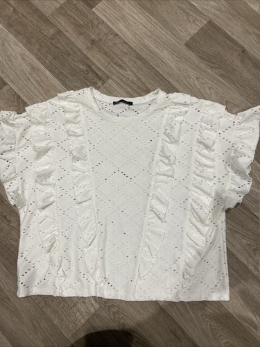 Zara ivory frill front - zara,