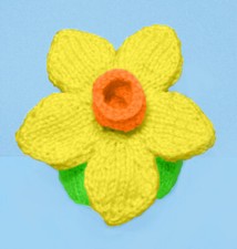 KNITTING PATTERN - Easter Daffodil chocolate orange cover or 10 cms Welsh toy