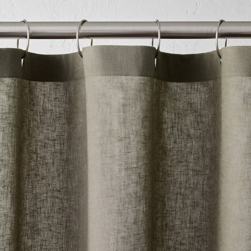 Linen shower curtain - shower,