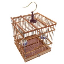 Bamboo Rectangular Cage Parrot for Travel Balcony Bird House Canary