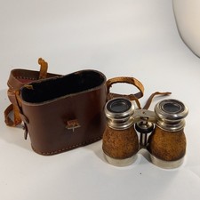 Vintage Opera Binoculars Metal & Leather Wrapped Barrels Mid-19th Century Broken