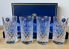 Thomas Webb 'Warwick' Crystal Tall Tumblers Cordial Glasses Set Of Four, Boxed 
