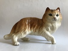 Large Vintage Coopercraft Ginger & White Long Hair Cat Figure Figurine Ornament
