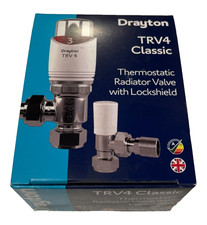 Drayton TRV4 Classic 15mm Angle Thermostatic Radiator Valve & Lockshield 0705180