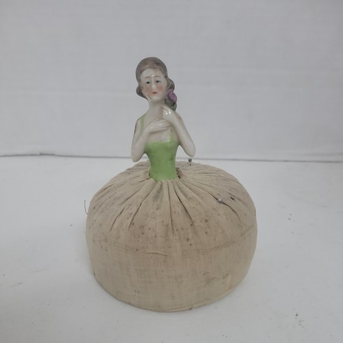 Antique half doll pincushion - antique,