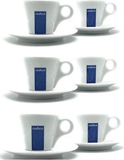 x6 Lavazza Espresso Cup & Saucer Italian Coffee Mug Barista Demitasse Expresso