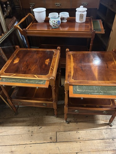 Pair mid century bedside - of,