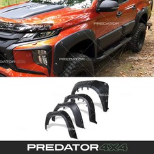 BLACK WIDE WHEEL ARCHES FENDER FLARES FOR MITSUBISHI L200 TRITON SERIES 6 2019+