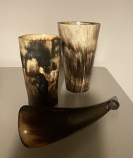 Pair of Antique Horn Cups